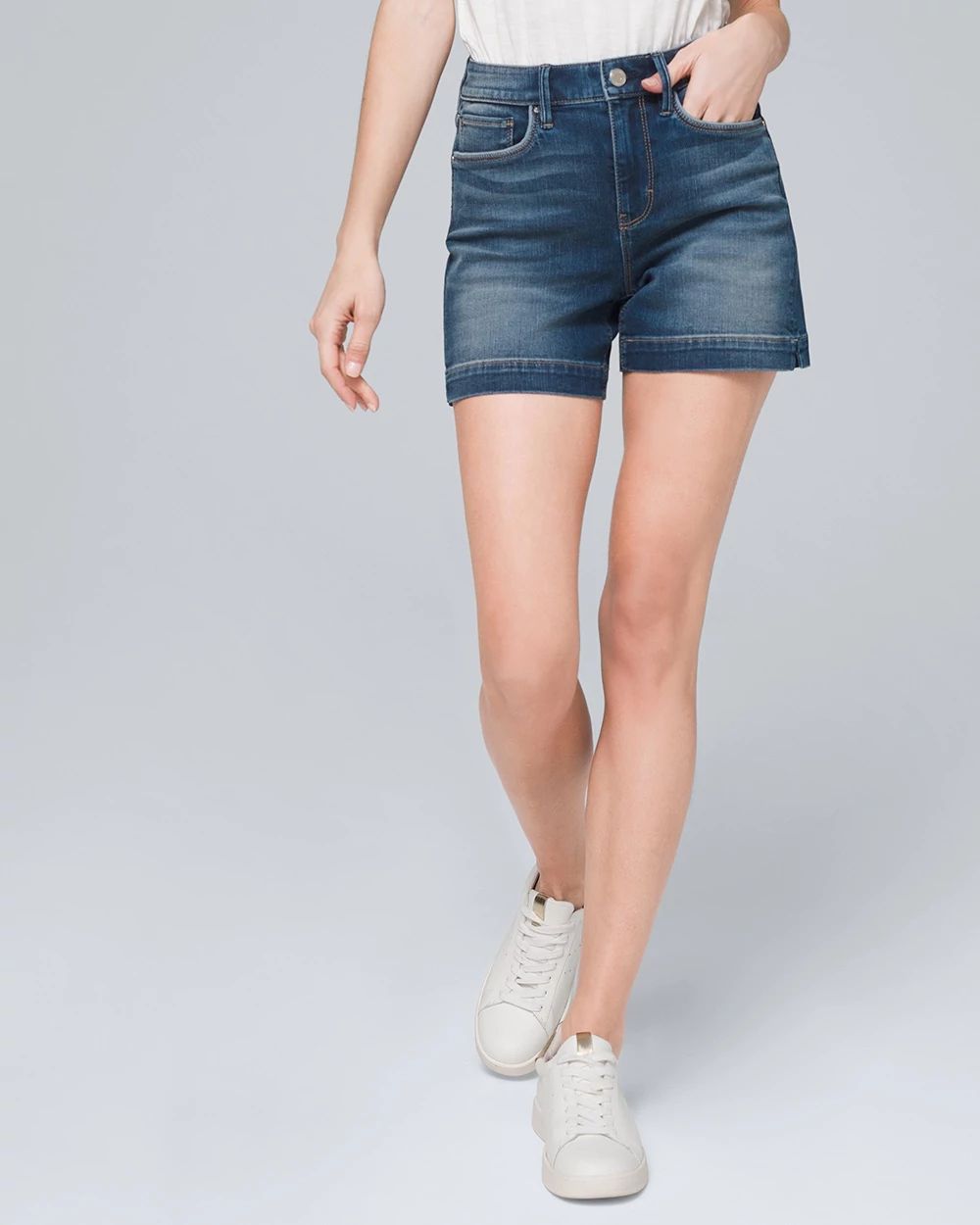 High Rise Everyday Soft Denim 5 Inch Jean Shorts